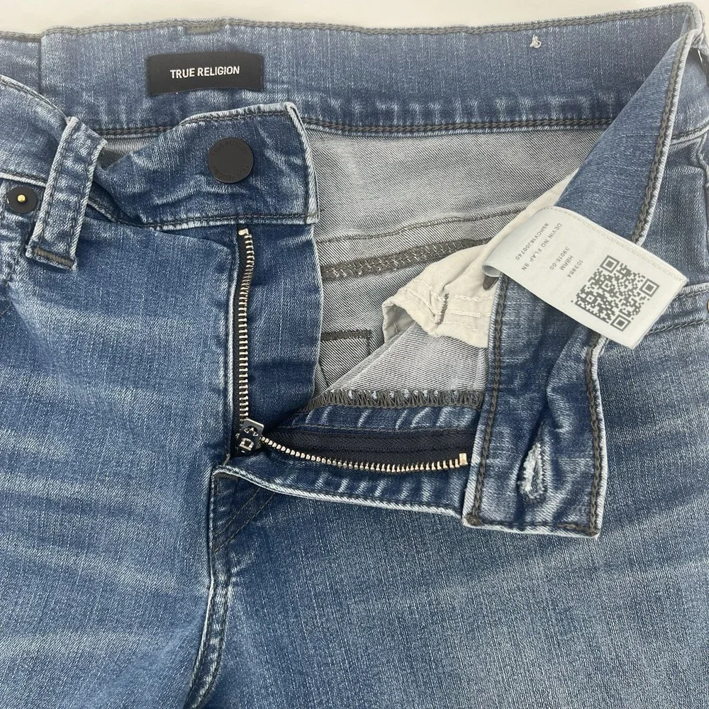True Religion Devin Men's Jeans 31x30 Slim No Flap Medium Wash‎ Denim
